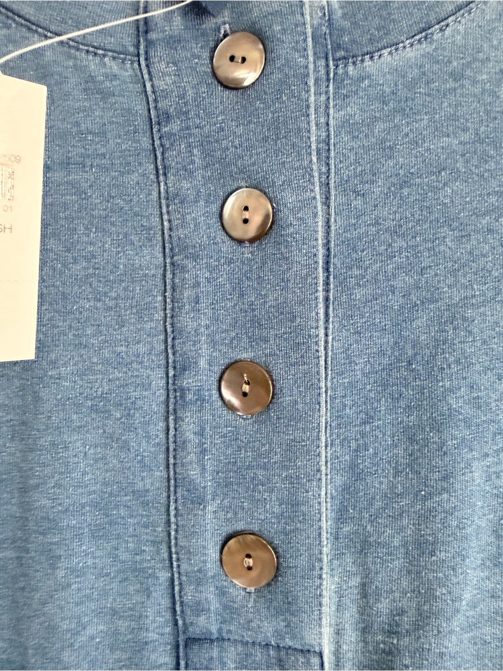 J. Jill Women's Long-Sleeve Henley Tunic in Denim Blue. NWT - Picture 4 of 6